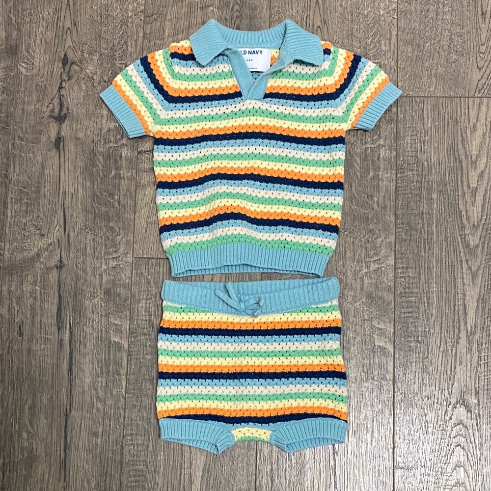 Old Navy Multicolor Striped Baby Outfit